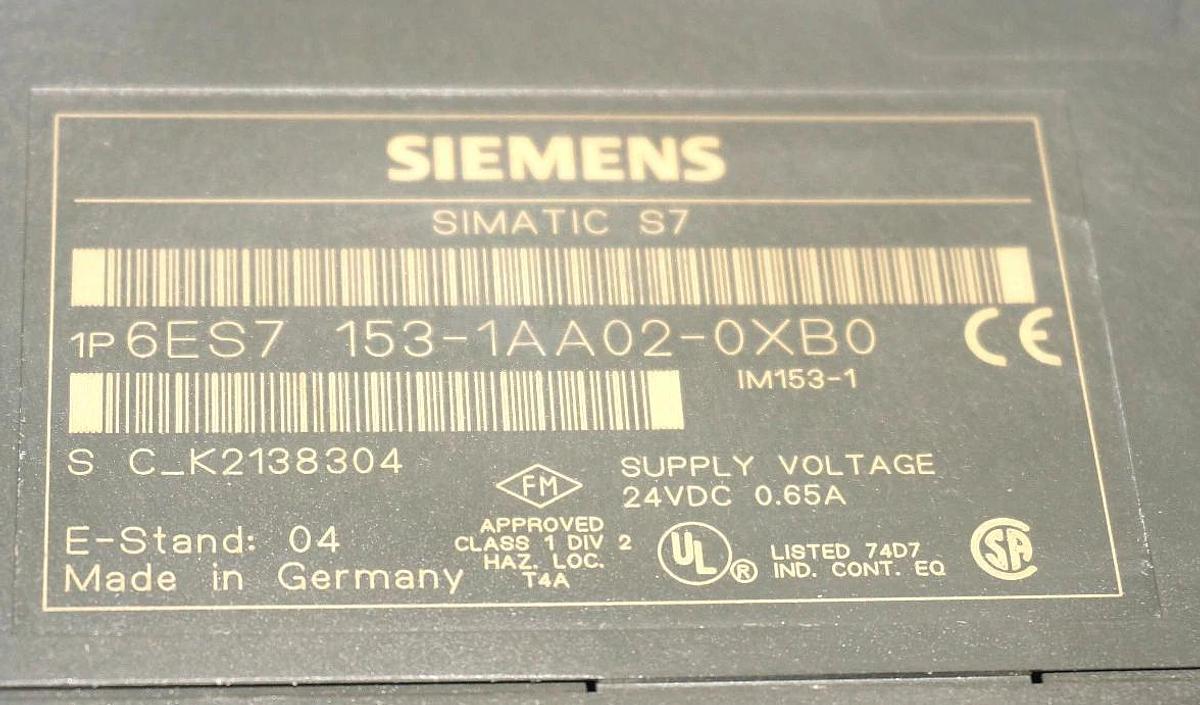 Used SIEMENS 6ES7-153-1AA02-0XB0 INTERFACE MODULE E-STAND:04 IM153-1 6ES71531AA020XB0