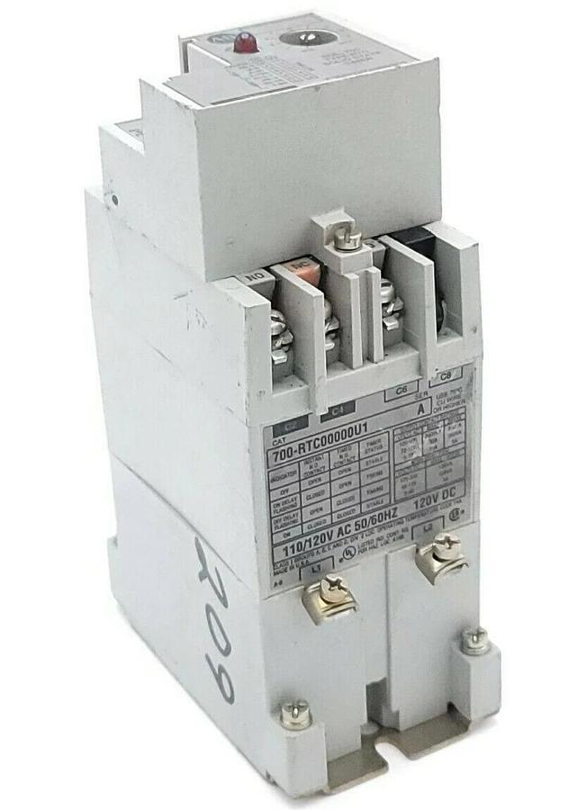 Used ALLEN BRADLEY 700-RTC00000U1 SOLID-STATE TIMING RELAY 120V DC SER. A