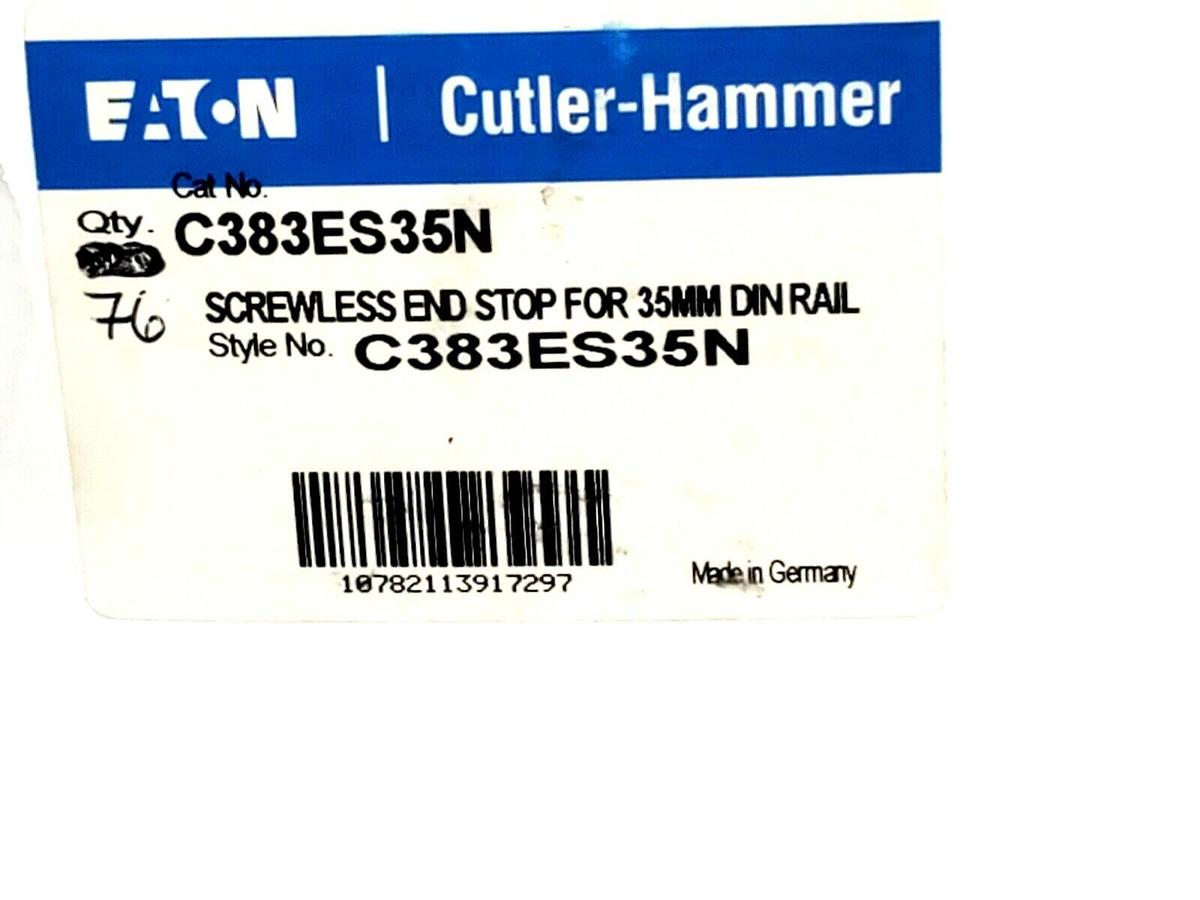 Used BOX OF 76 NEW EATON CUTLER HAMMER C383ES35N SCREWLESS END STOPS