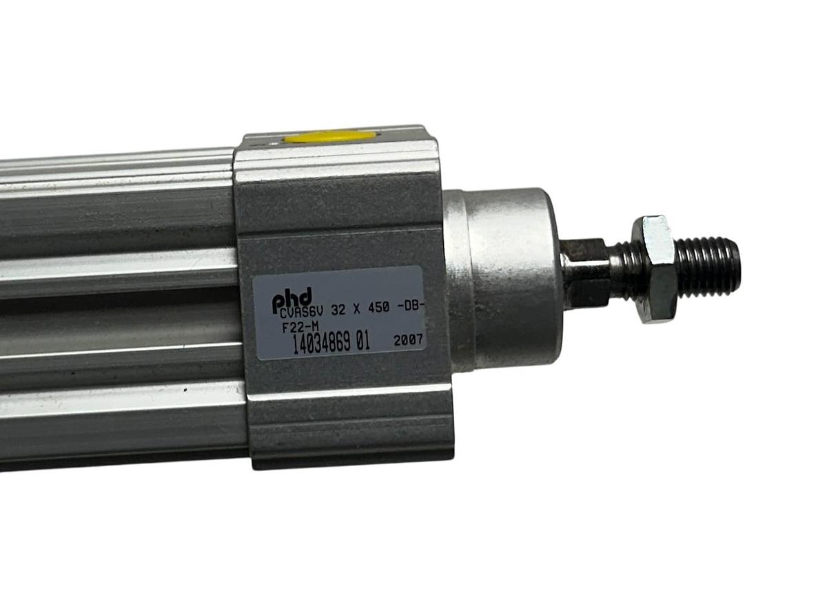 Used PHD CVAS6V32X450-DB-F22-M / CVAS6V32X450DBF22M PNEUMATIC CYLINDER NSNP