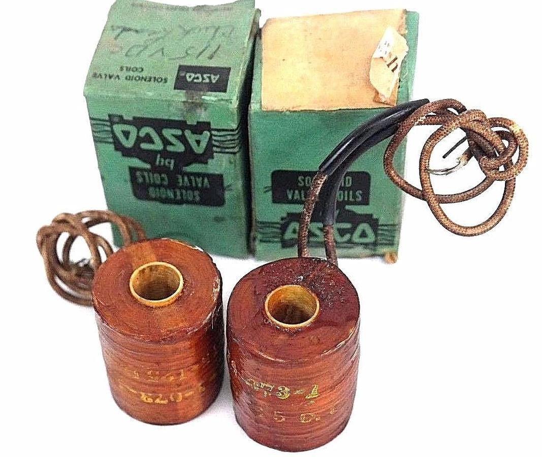 Used LOT OF 2 ASCO 74-073-1 SOLENOID COILS 740731, 115-125 D.C.