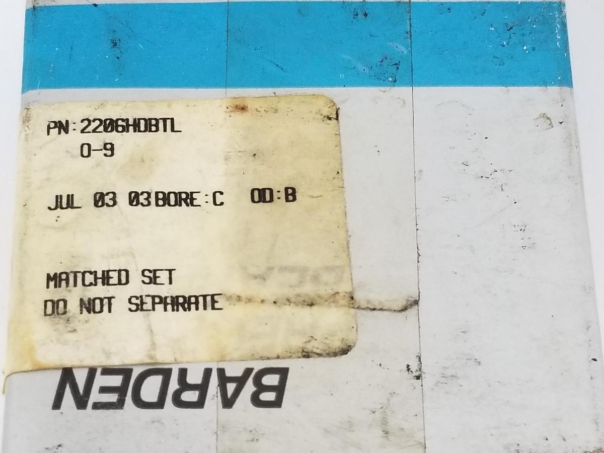 Used NIB BARDEN 2206HDBTL PRECISION BALL BEARING