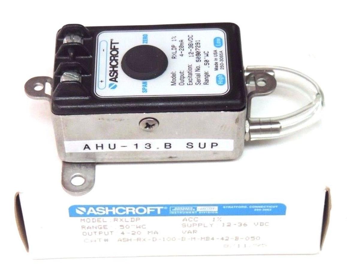 NIB ASHCROFT ASH-RX-D-100-B-M-MB4-42-B-050 PRESSURE TRANSMITTER 4-20MA, RXLDP