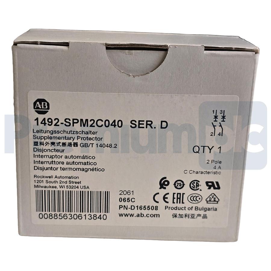 Used Allen-Bradley 1492-SPM2C040 /D Supplementary Protector 4A 2P Circuit Breaker NEW