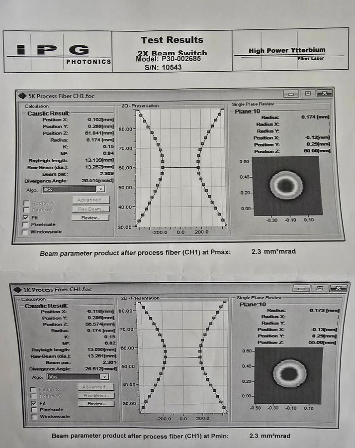 IPG Photonics P30-002685 Fiber Laser Module 2X Beam Switch P30-001226 Controller