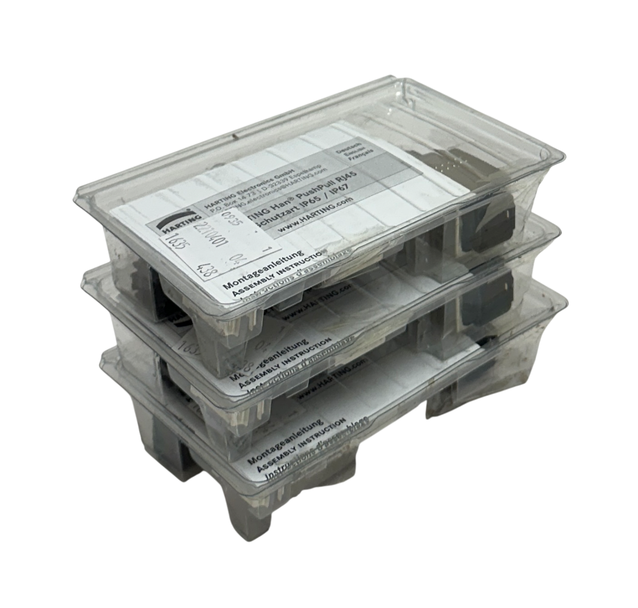 Used 3 HARTING 09352210401 Han PushPull RJ45 CONNECTORS OEM IP65 / IP67 NSMP