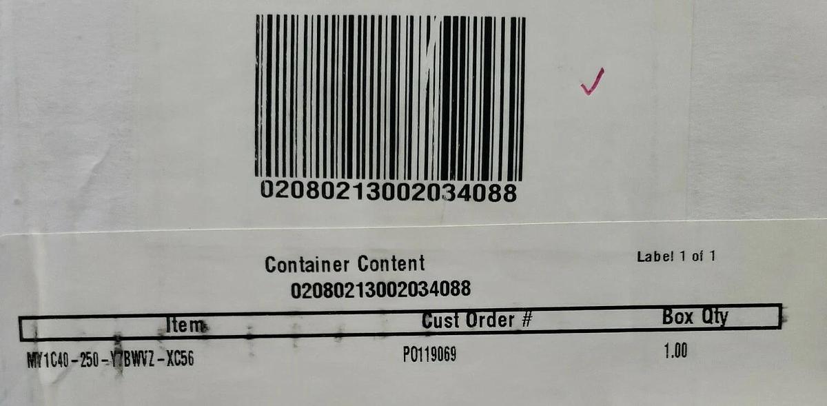 NIB SMC MY1C40-250-Y7BWVZ-XC56 RODLESS CYLINDER MY1C40250Y7BWVZXC56