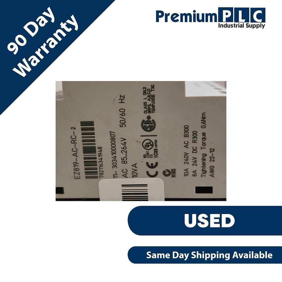 Used USED EATON EASY819-AC-RC / EZ819-AC-RC-2 LEGACY EASY PROGRAMMABLE RELAY