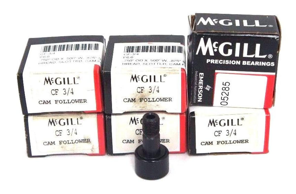Used LOT OF 6 NIB MCGILL CF 3/4 CAM FOLLOWERS CF34