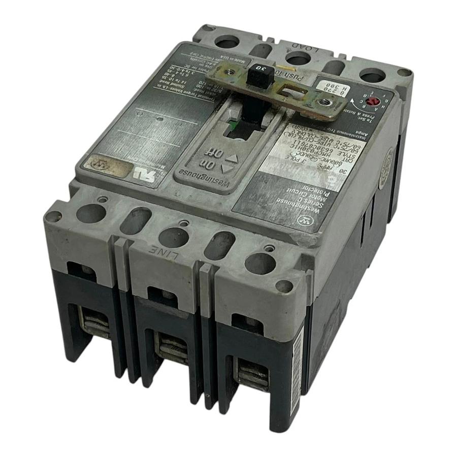 Used Westinghouse HMCP030H1C Motor Circuit Protector Series C 30A 3P 600V Breaker