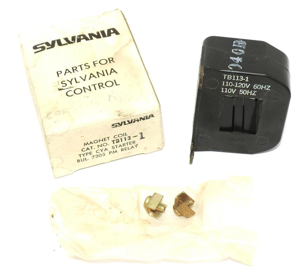 Used NIB SYLVANIA TB113-1 MAGNET COIL TB1131, TYPE CYA STARTER BUL. 7305 PM RELAY