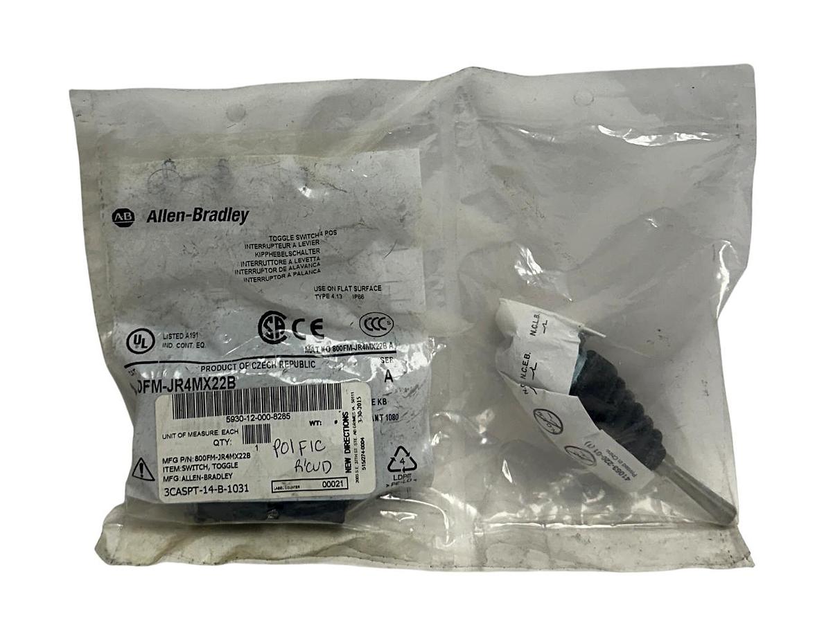 ALLEN BRADLEY 800FM-JR4MX22B /A BULLETIN 800FM TOGGLE SWITCH 4-POS NSFS