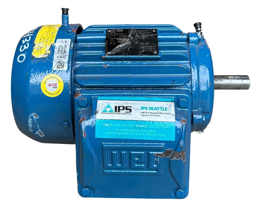 Used WEG 00112ST3QIE145T-W22 / 00112ST3QIE145TW22 SEVERE DUTY MOTOR 3PH 1HP 460V NSNP