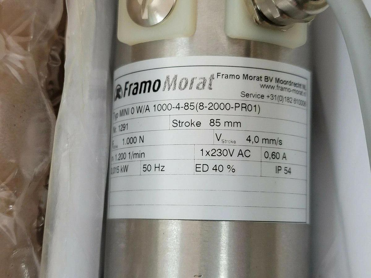 NEW FRAMO MORAT MINI-0-W/A-1000-4-85(8-2000-PRO1) LINEAR ACTUATOR MINI0WA1000485