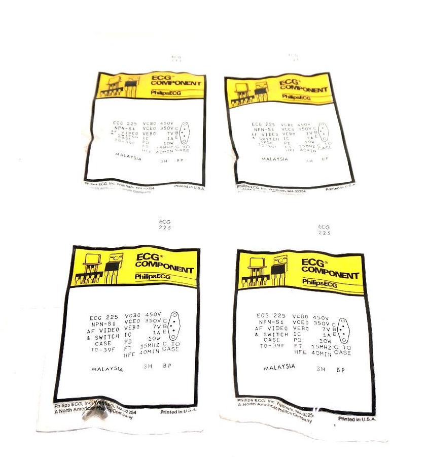 LOT OF 4 NEW ECG COMPONENT ECG-225 SEMICONDUCTORS, ECG225
