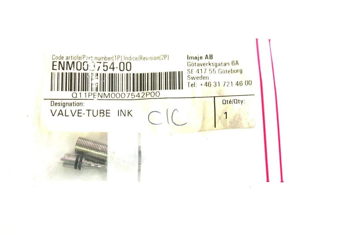 Used NIB MARKEM IMAJE ENM000754-00 VALVE-TUBE INK ENM000754