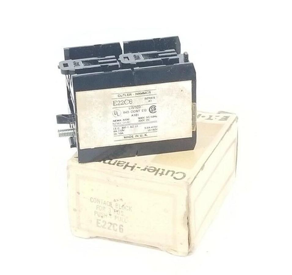 NIB EATON CUTLER-HAMMER E22C6 CONTACT BLOCK