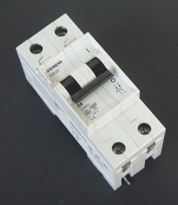 Used SIEMENS 5SX22 CIRCUIT BREAKER 5SX22C6, 2-POLE
