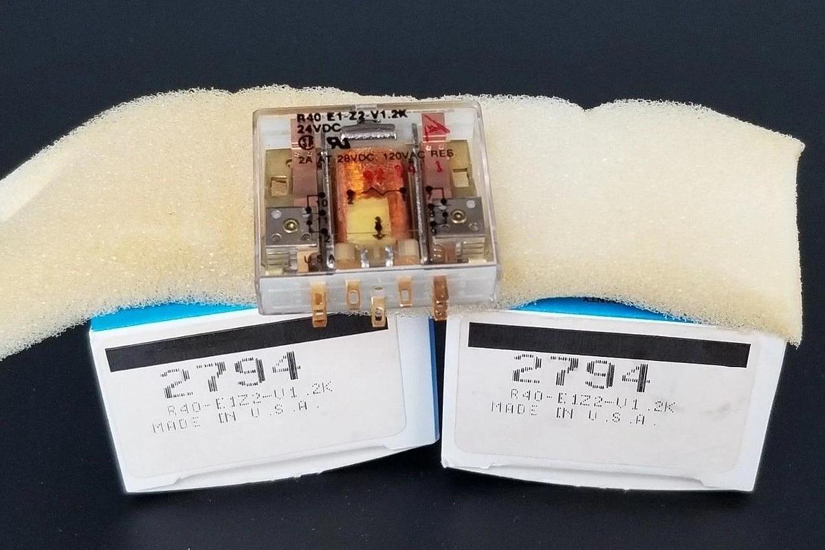 Used LOT OF 2 NIB POTTER & BRUMFIELD R40-E1-Z2-V1.2K RELAYS, 2794, 24VDC R40E1Z2V1.2K