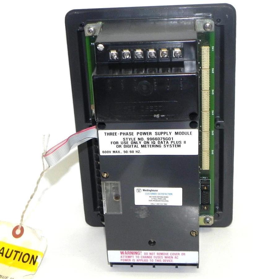 Used WESTINGHOUSE 2D78522 IQ DATA PLUS II MODULE W/ 9966D75G01 POWER MODULE 600V