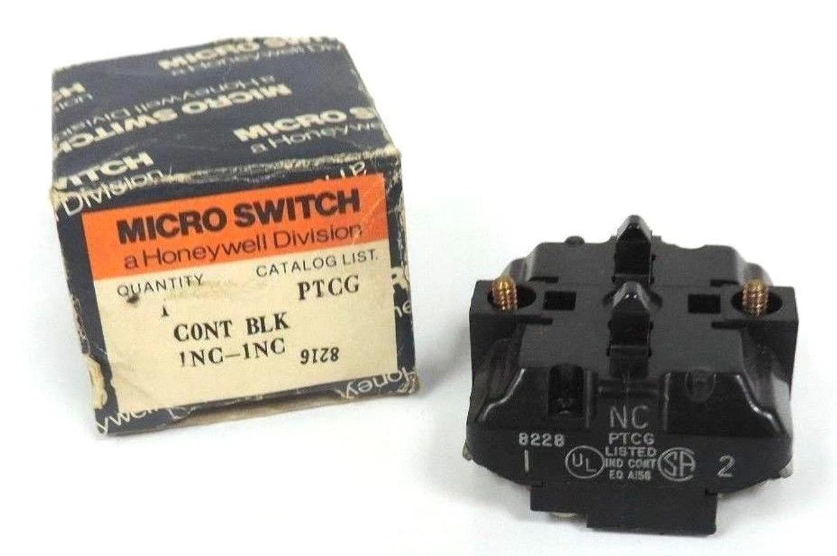 Used NIB HONEYWELL MICRO SWITCH PTCG CONTACT BLOCK 1NC-1NC