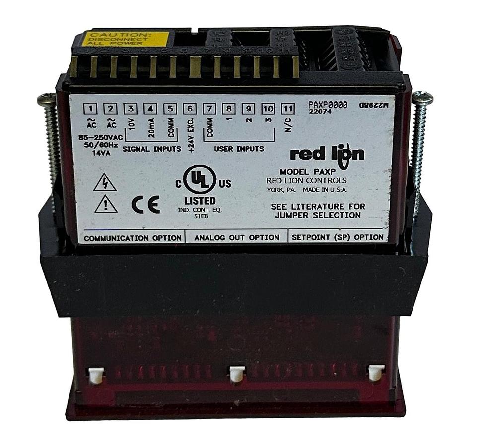 Used NEW RED LION PAXP0000 MODEL PAXP DIGITAL PANEL METER 85-250VAC 50/60Hz 14VA