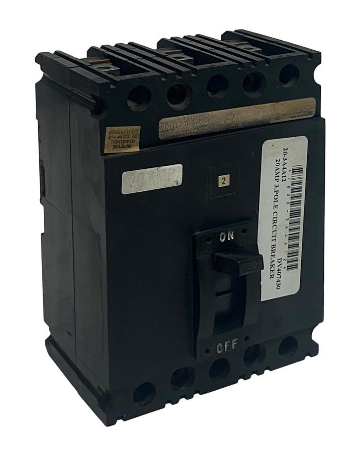 Used SQUARE D FAL-34020 / FAL34020 INDUSTRIAL CIRCUIT BREAKER 3-POLE 20A 480VAC USNP