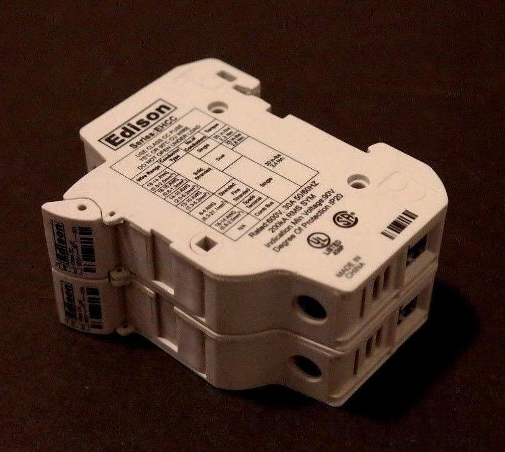 Used EDISON EHCC FUSEHOLDER 2-FUSE, 600V, 30A, 50/60HZ
