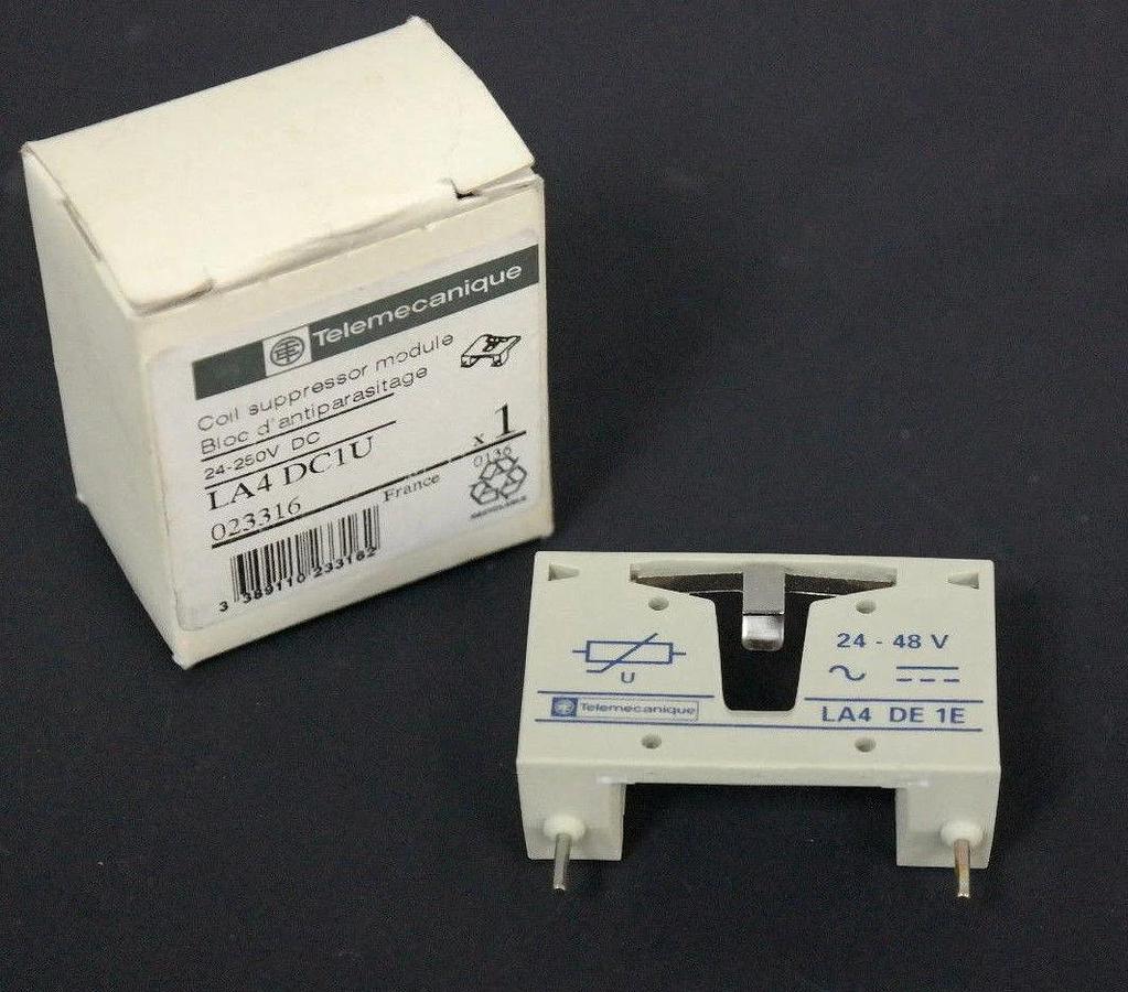 Used LOT OF 4 NIB TELEMECANIQUE LA4-DC1U COIL SUPPRESSOR MODULE 24-250VDC, 023316