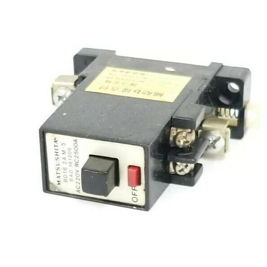 Used MATSUSHITA BAD-161205 CIRCUIT BREAKERS 2A 1P AC220V RC2500A BD16 2AM-5