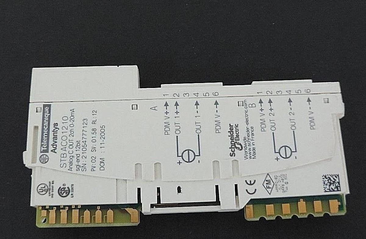 Used TELEMECANIQUE STBACO1210 ANALOG C OUT 2CH 0-20MA SGL-END 12BIT ADVANTYS