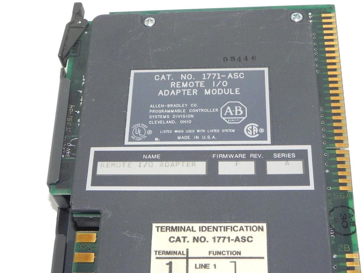 Used ALLEN BRADLEY 1771-ASC REMOTE I/O ADAPTER MODULE FIRMWARE REV. F SER. A