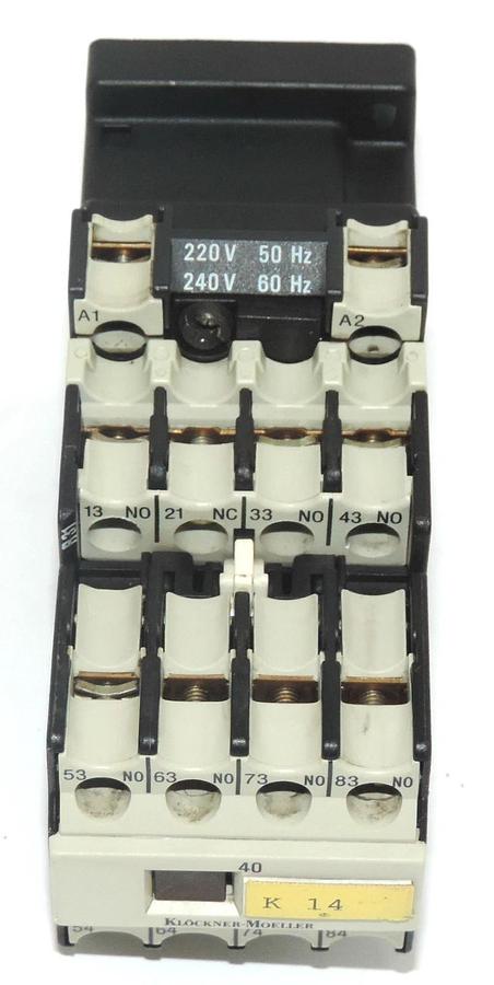 Used KLOCKNER-MOELLER DILR31 CONTACTOR W/ 40DIL SMALL CONTACTOR 220/240V 50/60HZ