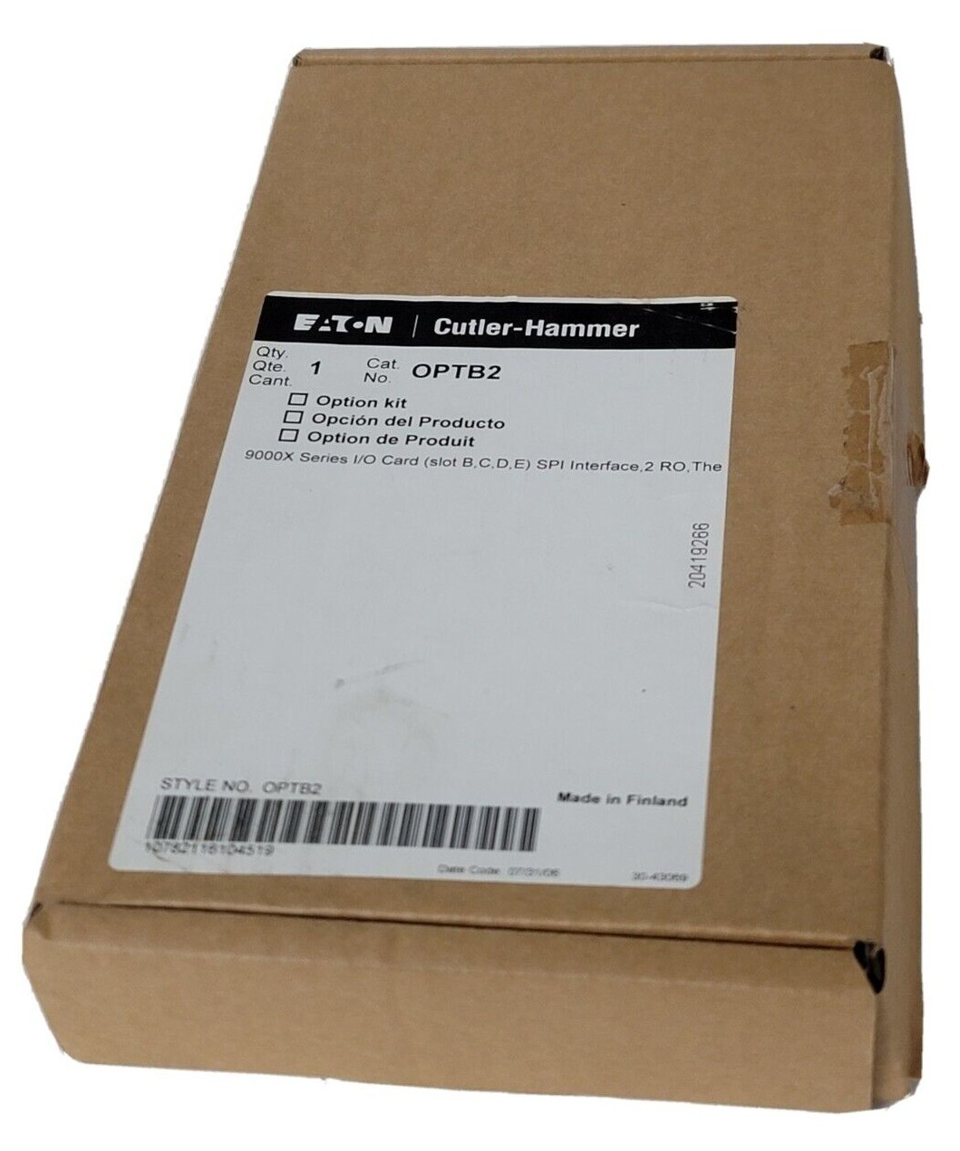 Used NEW EATON CUTLER HAMMER OPTB2 9000X SERIES I/O CARD OPTION KIT SPI INTERFACE