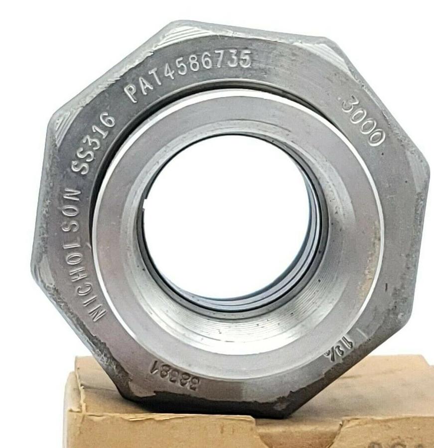 Used NIB NICHOLSON 6567000 UNIFLEX PIPE COUPLING 1-1/2'' 316L S.S.