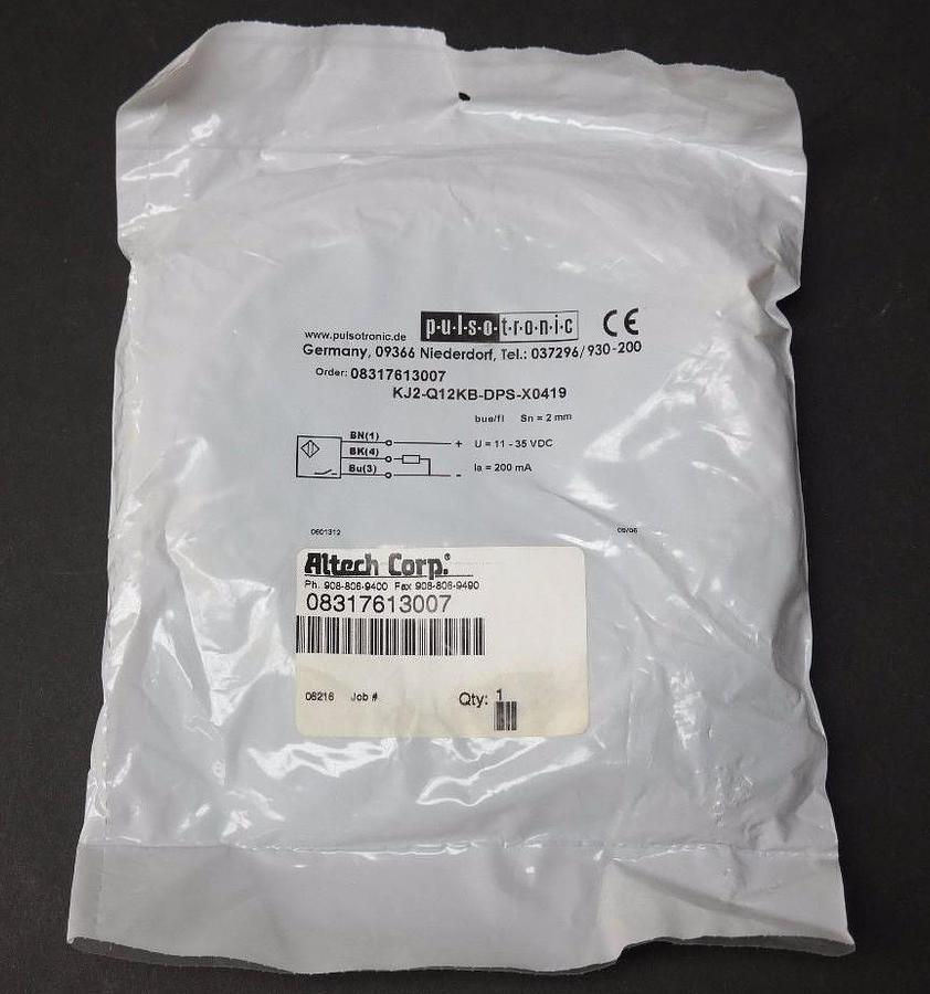 Used NIB PULSOTRONIC KJ2-Q12KB-DPS-X0419 SENSOR KJ2Q12KBDPSX0419, 08317613007