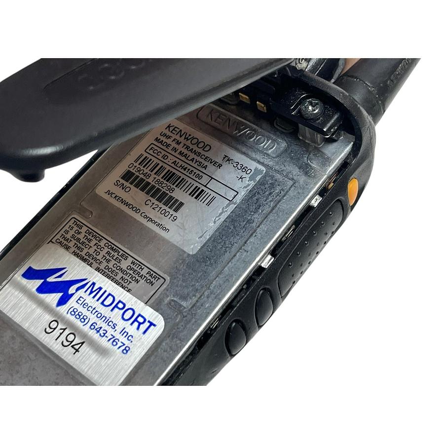 Used Kenwood TK-3360-K UHF Radio KSC-25LS Charger Midport MKNB35 Battery Set