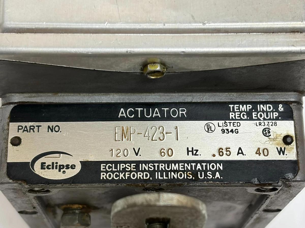 Used Eclipse EMP-423-1 Proportional Actuator Motor 120V 40W with Valve Linkage Arm