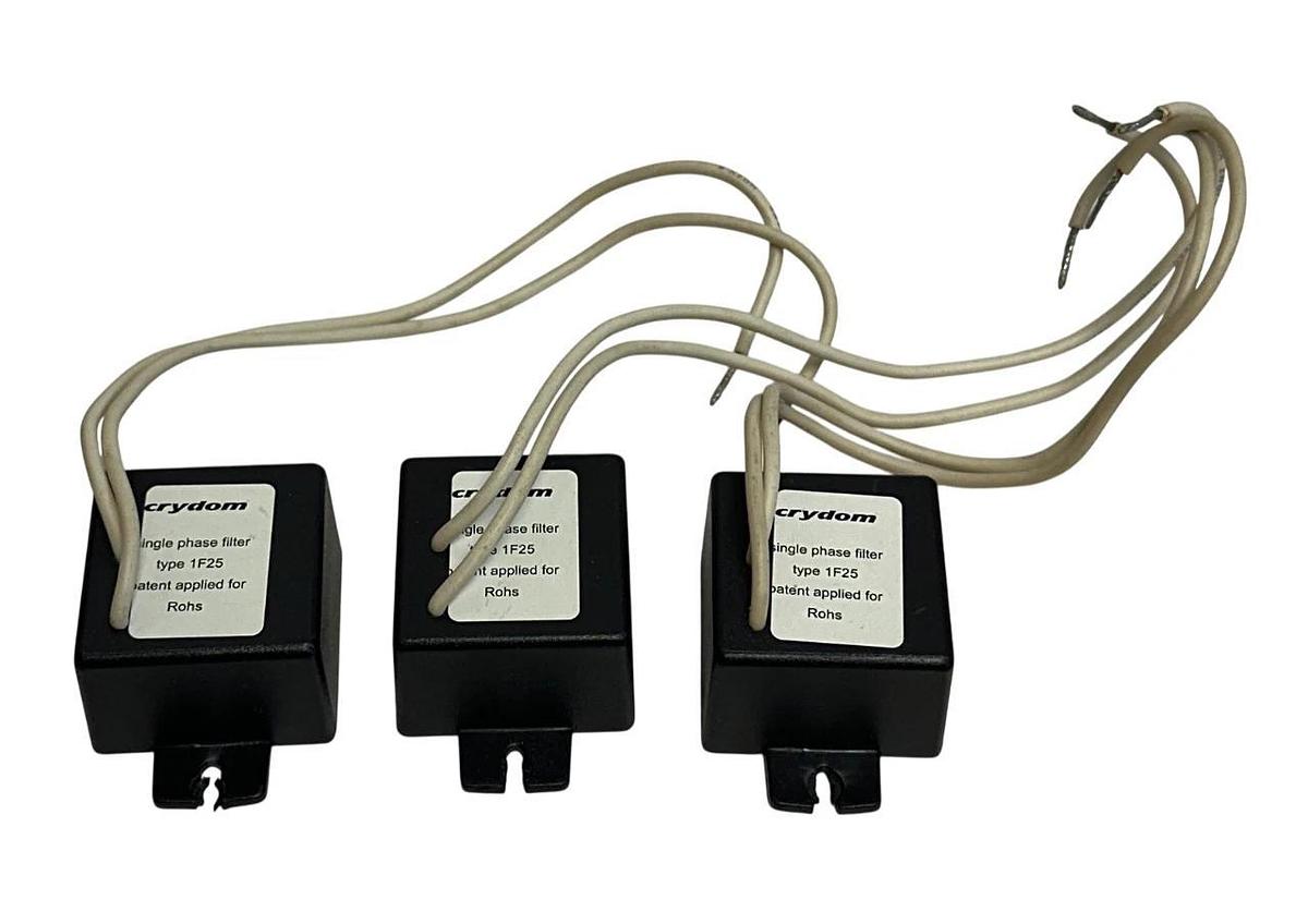 Used 3 CRYDOM 1F25 SINGLE PHASE SUPPRESSION FILTERS 275V USNP