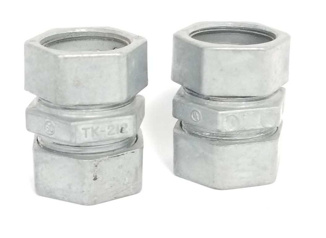 Used LOT OF 2 STEEL CITY TK-212 3/4" COMPRESSION CONDUIT COUPLINGS TK212