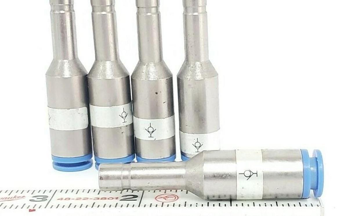 Used LOT OF 5 NEW SMC KCJ08-99 KC SELF SEAL FITTINGS KCB27, 8MM (5/16")