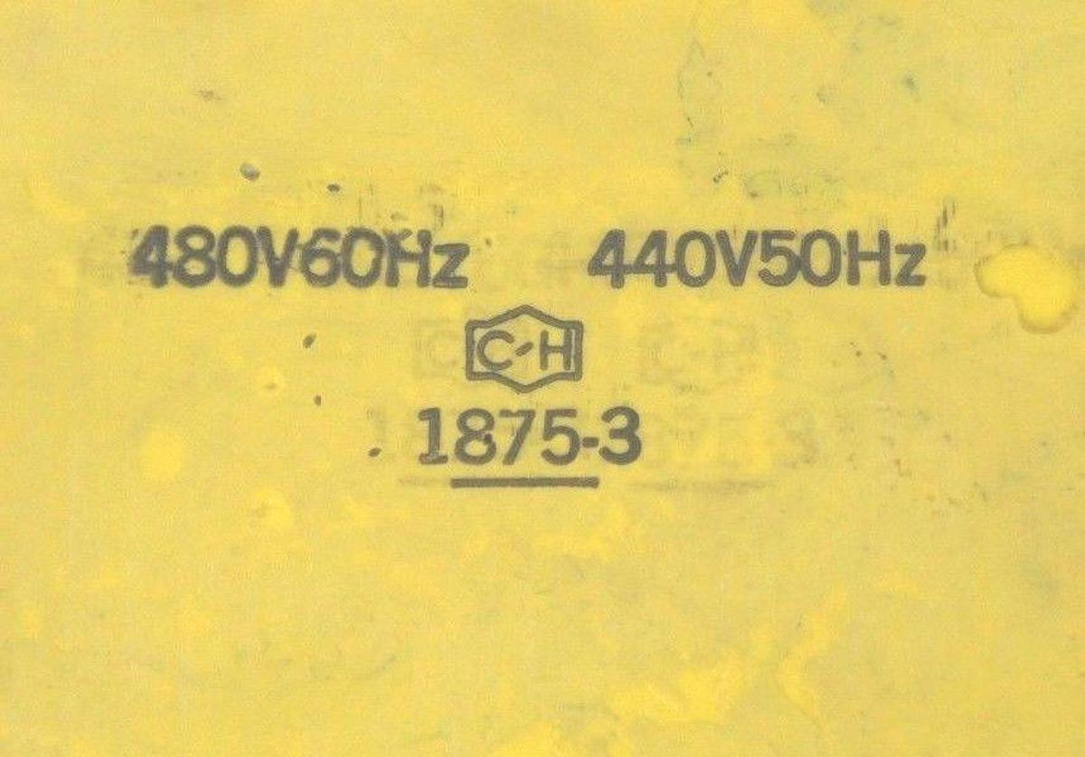 Used CUTLER HAMMER 1875-3 CONTACTOR COIL 480V/60HZ 440V/50HZ SIZE 6