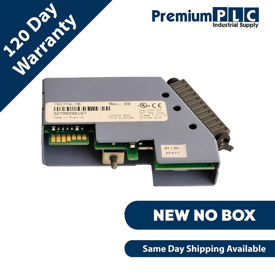 Used NEW B&R 7AI774.70 REV. E0 2003 ANALOG INPUT MODULE 4-INPUTS W/TB712 TERM.BLOCK