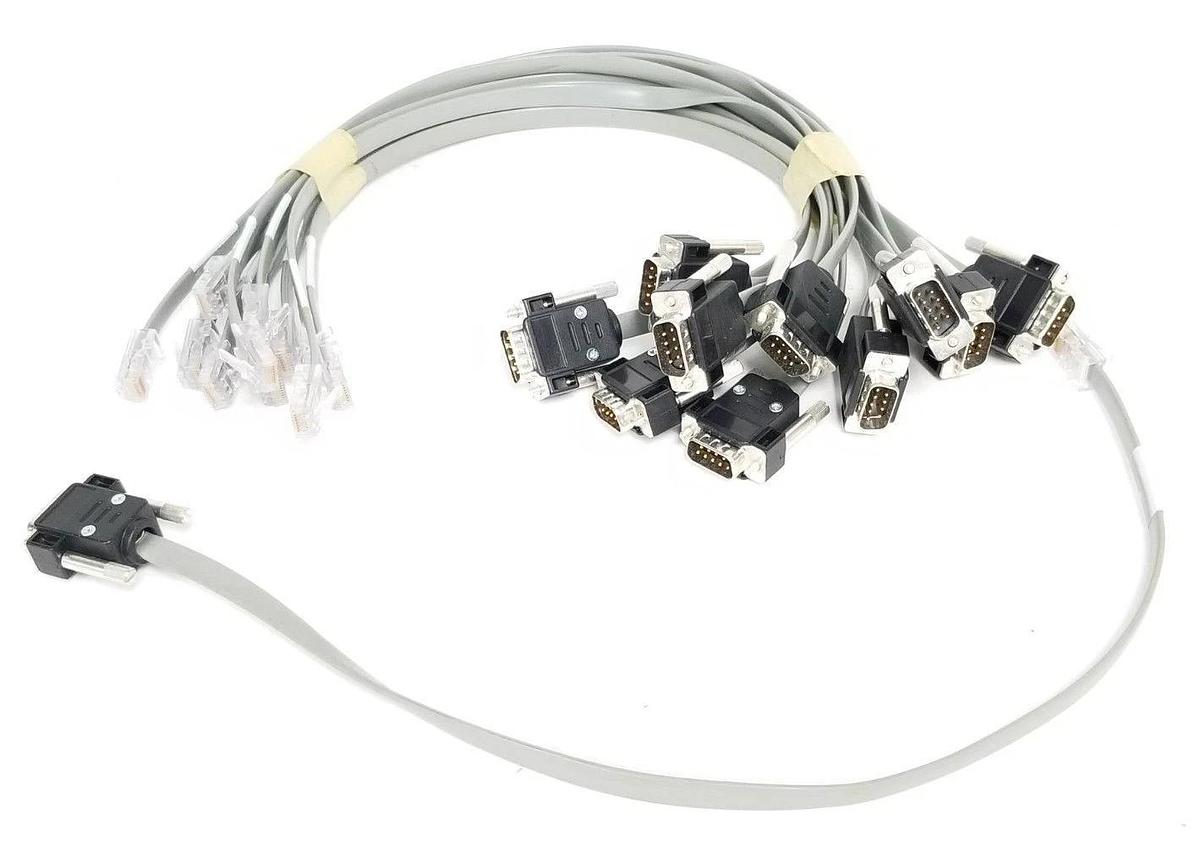 LOT OF 11 NEW WEATHERFORD PC03-00392-00 REV. A DB9 MALE TO RJ48 CABLE ASSEMBLIES