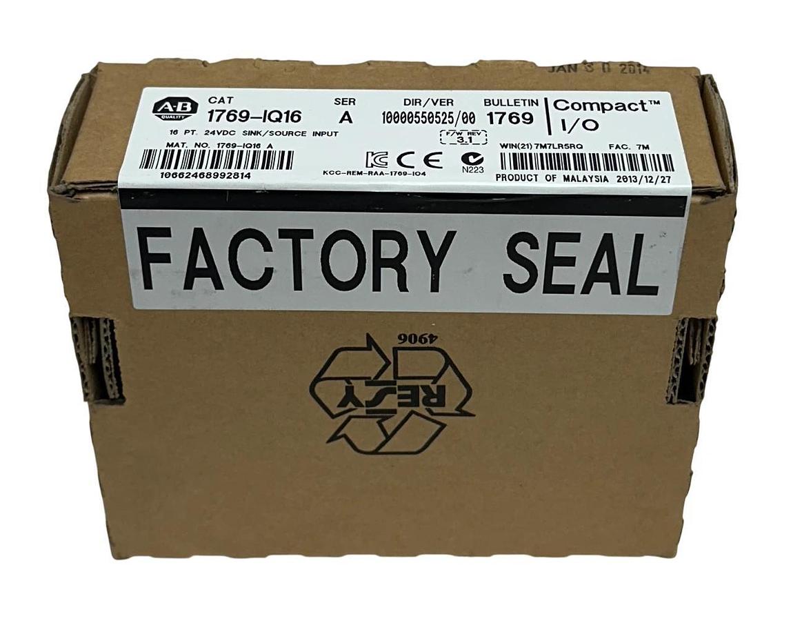 Used ALLEN BRADLEY 1769-IQ16 /A CompactLogix 16-PT SINK/SOURCE INPUT MODULE 24V NSFS