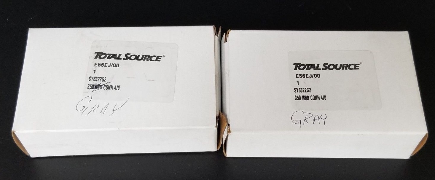 Used LOT OF 2 NIB TOTAL SOURCE E56EJ/00 350 GRAY CONN 4/0 SY6322G2