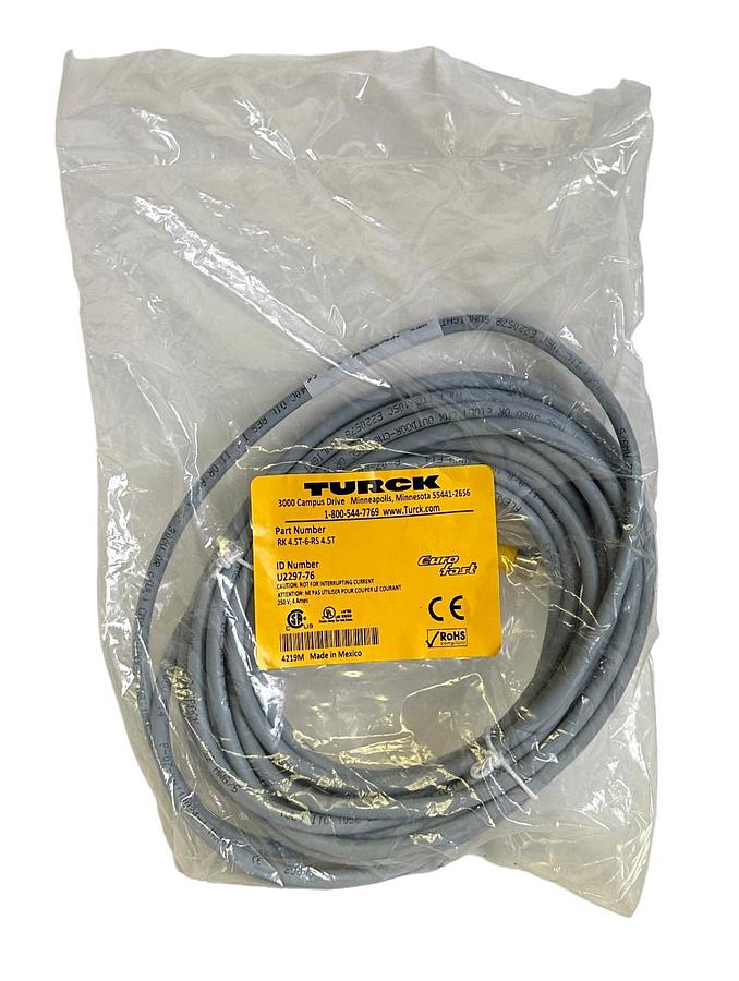 Used NEW TURCK RK 4.5T-6-RS 4.5T / RK45T6RS45T M12 EURO 6M CORDSET U2297-76 / U229776