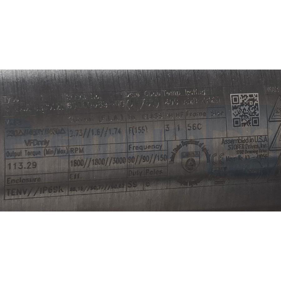 Used STOBER CLM502USHGO121 | CLM502U CLM cLEAN Motor SS Washdown Servo Motor 1HP NSNP