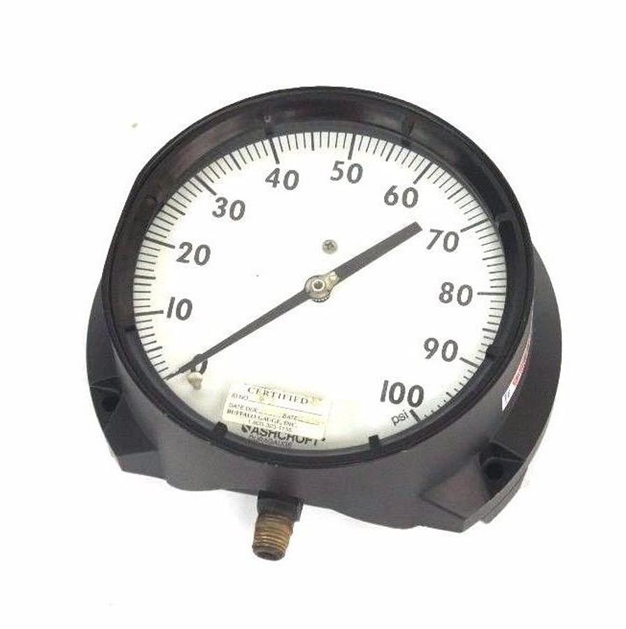 Used ASHCROFT DURAGAUGE Q-8451 PRESSURE GAUGE 0-100 PSI, 1/4" NPT, Q8451