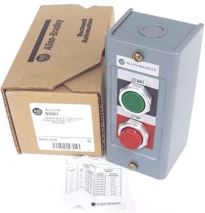NIB ALLEN BRADLEY 800H-2HA PUSHBUTTON STATION 800H2HA SER. M TYPE 1
